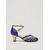 abordables Años 1920 &amp; Era Gatsby-Zapatos de mujer estilo flapper azul Gatsby con purpurina de los años 20: elegantes tacones Mary Jane dorados metalizados con tiras para fiestas de los locos años 20 y bodas con temática vintage.