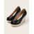abordables Escarpins Peep Toe-Sandales compensées noires à bout ouvert pour femmes - espadrilles d'été à talons hauts et semelle tressée, idéales pour les croisières, les excursions à terre et les dîners élégants.