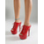 economico Sandali con Piattaforma-Sandali da donna rossi con plateau e tacco a spillo, scarpe da festa con tacco alto e punta aperta, allacciate, per la vita notturna e le serate in discoteca. &amp;look audaci