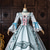 abordables Vestidos-Rococó Barroco Corte Cenicienta Hasta el Suelo Vestidos Corte Cenicienta Princesas Nupcial Jacquard Vestido de Gala Escote Redondo Disfraz Mujer Real Víspera de Todos los Santos Carnaval Mascarada