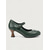 billiga 50-tals retro-Damskor med mörkgröna Mary Jane-klackar från 1950-talet – eleganta brogue-pumps med spänne för retrofester och kontorskläder &amp;klassisk stil