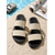 ieftine Sandale tip slide-Sandale crem pentru femei cu barete duble - papuci de plajă boemi, cu material texturat, pentru vacanțe de lux în resorturi, relaxare la hoteluri &amp;escapade la plajă