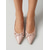 billige Pumps med blokkhæl-damesko med lav hæl og blush-lakkert - elegante sløyfe- og spisse hagefestsko