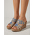 abordables Sandalias de cuña-Sandalias de cuña con pedrería para mujer: sandalias de plataforma brillantes con adornos florales, zapatos cómodos de verano para vacaciones al aire libre, paseos por la playa y ropa de resort.
