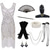 cheap Outfits-Vintage Roaring 20s 1920s Knee Length Flapper Dress Gloves Headpiece Sleeveless The Great Gatsby Charleston Sequins Tassel Fringe Fancy Dress Women's Halloween Carnival Cocktail Party Adults' Dress