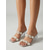 abordables Sandales à talons-Sandales argentées élégantes pour femmes, ornées de fausses perles - sandales transparentes chics, parfaites pour les soirées de vacances et les mariages sur la plage. &amp;galas d'été
