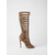 preiswerte Modische Stiefel-Kniehohe Stiefel mit Leopardenmuster für Damen – Schnürstiefel mit Cut-outs und Stilettoabsatz für die Partynacht &amp;Clubkleidung