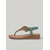 cheap Wedge Sandals-Women's Boho Blue Beaded Strappy Sandals - Comfortable Flat Beach Sandals with Exotic Stone Detail for Summer Vacations, Island Getaways &amp; Casual Seaside Wear