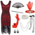 cheap Outfits-Vintage Roaring 20s 1920s Knee Length Flapper Dress Gloves Headpiece Sleeveless The Great Gatsby Charleston Sequins Tassel Fringe Fancy Dress Women's Halloween Carnival Cocktail Party Adults' Dress