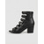 cheap Gladiator Sandals-Women's Professional Black Gladiator Heeled Boots - Sophisticated Multi-Strap Cut-Out Sandals with Block Heel &amp; Adjustable Buckles for Office Work, Business Casual &amp; Daily Commute
