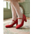 economico Retrò anni ’50-Scarpe décolleté rosse stile anni '50 da donna, modello Mary Jane - eleganti décolleté con tacco a blocco e punta arrotondata con cinturino alla caviglia, perfette per feste e matrimoni in stile