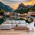 preiswerte Wandteppiche-Amalfiküste, Italien, mediterrane Küstenstadt, sonniger Strand, Meerblick, bunte Häuser, Bogenbrücke, Wandteppich für Wohnzimmer, Schlafzimmer, Studentenwohnheim, Wohnung, Heimdekoration