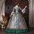 baratos Vestidos-Rococó Barroco Vestido de Baile Longo Vestidos Vestido de Baile Manga Comprida Princesa Senhora Casamento Renda Floral De Baile Decote Quadrado Fantasia Mulheres Real Dia Das Bruxas Carnaval Baile de