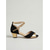 abordables Chaussures de danses latines-noir pour femmes &amp;Chaussures de danse latine dorées, à bout ouvert, bride croisée et petit talon, idéales pour la salsa, le tango et les danses de salon. &amp; entraînement