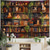 baratos Tapeçarias de Parede-Tapeçaria de parede com árvore mágica de fantasia, biblioteca, casa na árvore antiga, estante de livros, escada em espiral, arte com luz quente, pôster grande em tecido para decoração de cantinho de