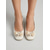 olcso Slingback pumpák-női elefántcsont színű, tömör sarkú, slingback magassarkú cipők, virágmintás, gyöngyház színű, szögletes orrú ruhacipők kerti partira, esküvői vendégnek &amp;nappali események