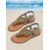cheap Wedge Sandals-Women's Boho Blue Beaded Strappy Sandals - Comfortable Flat Beach Sandals with Exotic Stone Detail for Summer Vacations, Island Getaways &amp; Casual Seaside Wear