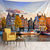 preiswerte Wandteppiche-Amalfiküste, Italien, mediterrane Küstenstadt, sonniger Strand, Meerblick, bunte Häuser, Bogenbrücke, Wandteppich für Wohnzimmer, Schlafzimmer, Studentenwohnheim, Wohnung, Heimdekoration