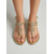 preiswerte Flache Sandalen-Goldene, flache Damensandalen mit Kristallverzierungen, offene Zehenpartie und T-Riemen, perfekt für Abendveranstaltungen im Resort oder den Urlaub. &amp;Sommerabendveranstaltungen
