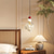 cheap Island Lights-Irregular Glass Pendant Lamp Creative Chandelier, Single Head Brass Droplight G9 Lighting Fixture Height Adjustable Suspension Wire Lights for Bedroom Headboard