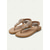 voordelige Platte Sandalen-Boheemse bruine T-sandalen met kralen en bloemenversieringen voor dames, perfect voor casual zomeruitjes en strandkleding