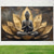 preiswerte Wandteppiche-Zen-Buddha-Meditationsstatue, weiße Lotusblume, Kirschblüten, goldenes Mandala, Wasserspiegelung, spiritueller Friedenswandteppich, Wandbehang, Hintergrund für Meditation, Yogaraum, Wohnzimmer,