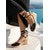 cheap Espadrille Sandals-Women's Classic Black Lace-up Wedge Sandals - Elegant Espadrille Closed Toe Heels with Ankle Wrap for Island Vacations, Mediterranean Travel &amp; Summer Resort Wear