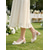 olcso Slingback pumpák-női elefántcsont színű, tömör sarkú, slingback magassarkú cipők, virágmintás, gyöngyház színű, szögletes orrú ruhacipők kerti partira, esküvői vendégnek &amp;nappali események