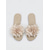 billige Sklisandaler-Romantiske blomstersandaler til dame – elegante beige sandaler i linstil med stor 3D-blomsterdekor for øyferier og sommerferier &amp;tropiske bryllupsreiser