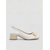 olcso Slingback pumpák-női elefántcsont színű, tömör sarkú, slingback magassarkú cipők, virágmintás, gyöngyház színű, szögletes orrú ruhacipők kerti partira, esküvői vendégnek &amp;nappali események