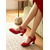 baratos Sapatos Mary Jane-Sapatilhas Mary Jane femininas em verniz vermelho vibrante, com salto bloco e bico redondo, com detalhe de borboleta, perfeitas para o dia a dia. Estilo vintage moderno. &amp;elegância de escritório