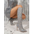 abordables Botas de moda-Botas altas de mujer con estampado de serpiente plateada, tacón de aguja con punta afilada y cremallera lateral, ideales para fiestas y discotecas. &amp;eventos nocturnos
