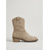 abordables Femmes-Bottines western taupe en daim pour femme - bottines cowboy classiques courtes avec broderie &amp;Talon bloc pour festivals de musique en plein air, concerts country &amp;style bohème