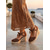 abordables Femmes-Sandales compensées espadrilles marron pour femme avec nœuds à la cheville – vacances &amp;chaussures de soirée de villégiature