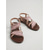 cheap Flat Sandals-Women's Rose Gold Feather Sandals - Sparkly Boho Flat Sandals with Rhinestones &amp; Elastic Back Strap for Beach Vacations, Summer Holidays &amp; Casual Resort Wear
