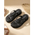 voordelige Vrouwen-Dames zwarte platform slippers met stippen - chique sandalen met sleehak en stippenpatroon voor strandvakanties en zomerse zwembadfeestjes &amp;reizen naar tropische resorts