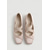 voordelige Pumps met blokhak-Champagnekleurige satijnen ballerina's voor dames - elegante Mary Janes met vierkante neus en gekruiste bandjes. &amp;Strikje als accent voor dagelijks gebruik op kantoor, casual chic. &amp;stadswandelingen