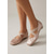 voordelige Pumps met blokhak-Champagnekleurige satijnen ballerina's voor dames - elegante Mary Janes met vierkante neus en gekruiste bandjes. &amp;Strikje als accent voor dagelijks gebruik op kantoor, casual chic. &amp;stadswandelingen
