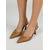 billige Slingback-pumper-brune krokodillepregede slingback-hæler til dame - elegante spisse kittenhæler med justerbar stropp for daglig kontorbruk, elegant gatestil &amp;sofistikerte uformelle antrekk