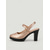 olcso Slingback pumpák-női pezsgőarany színű, slingback cipők - elegáns, magassarkú, platformos &amp;ékszer medál üzleti alkalmi viseletre, irodai megbeszélésekre &amp;szakmai munkahelyi események