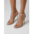 abordables Sandales à talons-Sandales argentées à talons hauts et brides pour femmes - élégantes sandales à brides transparentes pour cocktails et soirées.