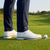 billige Herresko til golf-vanntette golfsko uten pigger for menn, golfsko i mikrofiber med snøring og skinnlignende utseende med sklisikker gummisåle