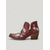 baratos Mulheres-Botas de cano curto estilo boho western bordadas para mulheres - botinhas vermelhas de salto grosso com recortes laterais, perfeitas para festivais de música ao ar livre e shows country. &amp;estilo de