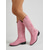 baratos Mulheres-Botas de cowboy rosa femininas estilo western - botas de cano alto em camurça sintética bordada, perfeitas para festivais de música ao ar livre e looks para o Coachella. &amp;concerto country