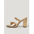 voordelige Hakken Sandalen-Gouden sandalen met dikke hak voor dames - elegante metallic geklede schoenen voor cocktailparty's en avondevenementen.