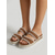 economico Sandali espadrilles-Sandali espadrillas boho da donna - ciabatte con plateau a doppio cinturino in camoscio marrone con cuciture intrecciate, ideali per resort all'aperto e vacanze al mare. &amp;festa in piscina