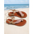 cheap Flat Sandals-Women's Rose Gold Strappy Sandals - Boho Beach Flats with Rhinestone Feather Detail &amp; Ankle Strap for Tropical Vacations, Island Getaways &amp; Summer Cruises