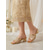 abordables Madre de la Novia/Novio-Mules elegantes de malla dorada con tacón de bloque para mujer: zapatos de boda sofisticados para la madre de la novia.