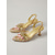 olcso Slingback pumpák-női arany színű, strapabíró strasszos cipő és táska szett: csillogó, többszínű, drágaköves, virágos magassarkú cipő clutch-kal partikra