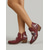 baratos Mulheres-Botas de cano curto estilo boho western bordadas para mulheres - botinhas vermelhas de salto grosso com recortes laterais, perfeitas para festivais de música ao ar livre e shows country. &amp;estilo de